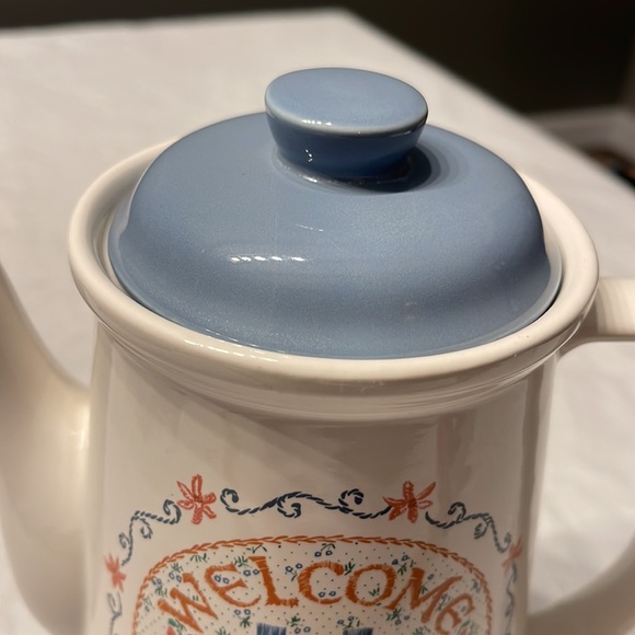 Welcome To Our Home vintage Coffee Pot Server 80s vtg kitchen cottage - Picture 4 of 11